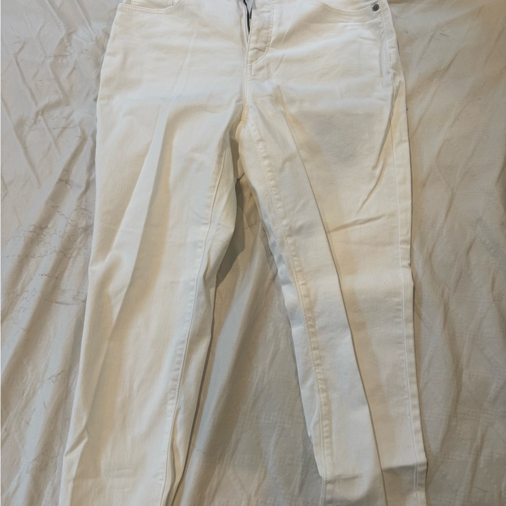 LOFT White Straight Leg Jeans Classic Style